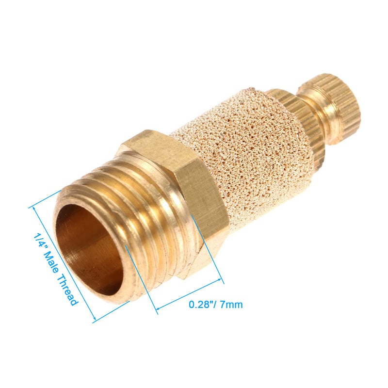 Mtsooning 10PCS Air Pneumatic Flow Control Mufflers, 1/4inch Exhaust Muffler Filters, Bronze Thread Hex Brass Silencer Replacement for 1/4" NPT BSL-02 - Image 5